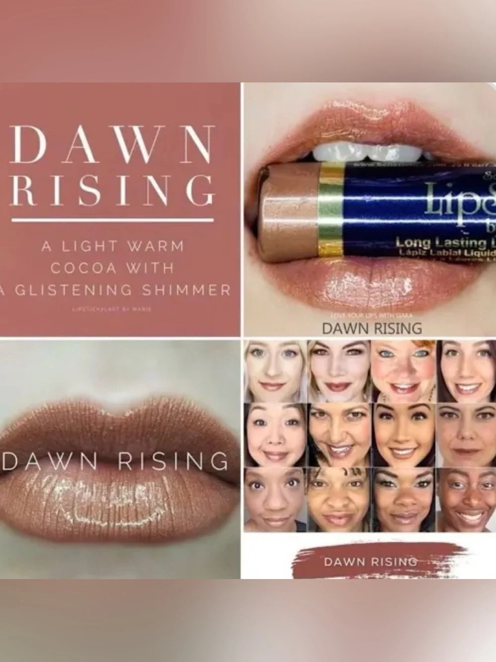LipSense Dawn Rising Shimmer Lipstick - Light Warm Cocoa